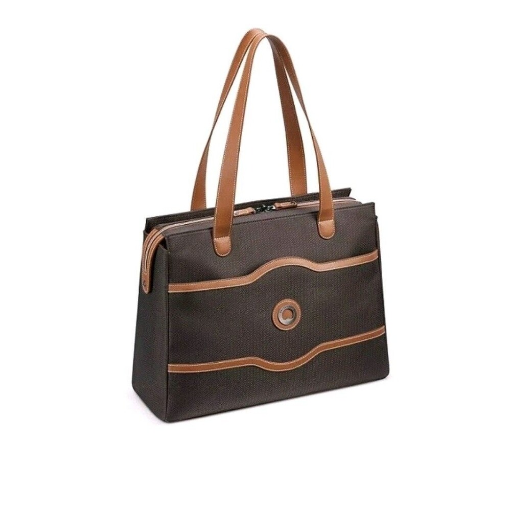 Delsey Paris Chatelet Air 2.0 Brown Shoulder Tote Travel Bag Carry-On Laptop